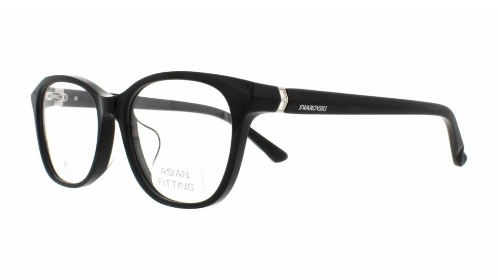 Swarovski SK5234-D Progressive Prescription Eyeglasses - Shiny Black Frame, Shiny Black Lenses, 53 mm Lens Diameter SK5234-D53001