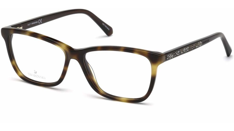 Swarovski SK5265-F Prescription Eyeglasses - Dark Havana Frame, Dark Havana Lenses, 54 mm Lens Diameter SK5265-F54052