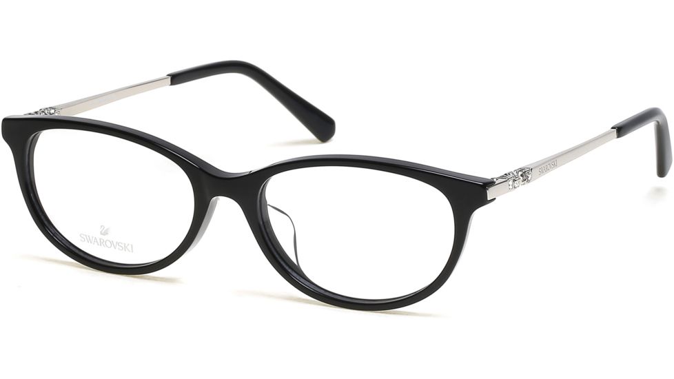 Swarovski SK5294-D Progressive Prescription Eyeglasses - Shiny Black Frame, Shiny Black Lenses, 53 mm Lens Diameter SK5294-D53001