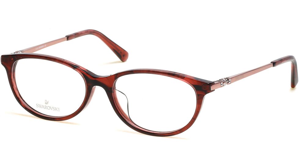 Swarovski SK5294-D Progressive Prescription Eyeglasses - Shiny Bordeaux Frame, Shiny Bordeaux Lenses, 53 mm Lens Diameter SK5294-D53069