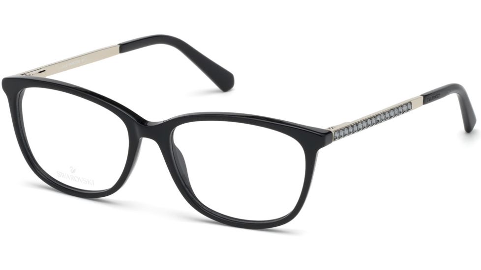 Swarovski SK5308-F Eyeglass Frames - Shiny Black Frame, Shiny Black Lenses, 53 mm Lens Diameter SK5308-F53001