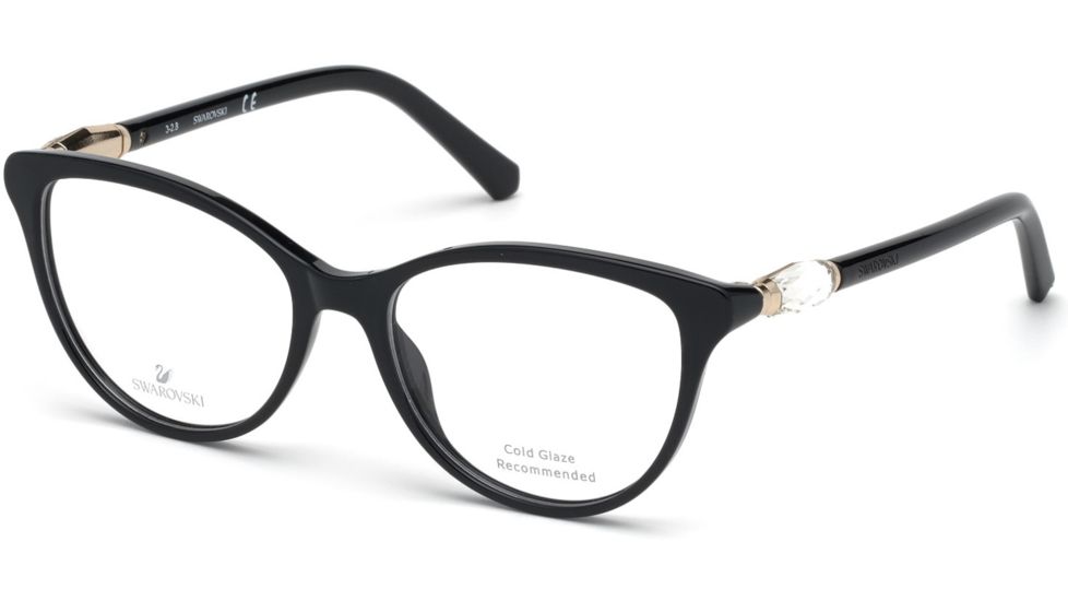 Swarovski SK5311 Eyeglass Frames - Shiny Black Frame Color, Shiny Black Lens Color