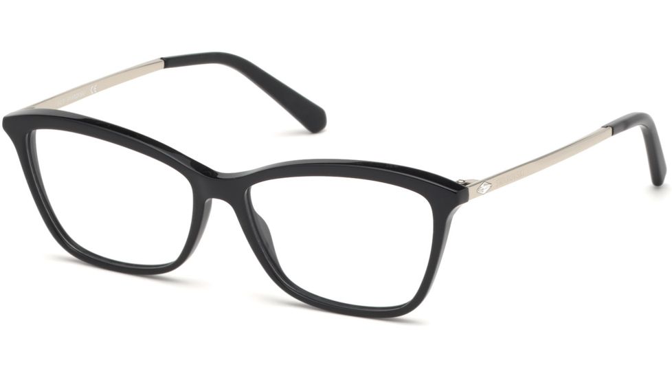 Swarovski SK5314-F Eyeglass Frames - Shiny Black Frame, Shiny Black Lenses, 54 mm Lens Diameter SK5314-F54001