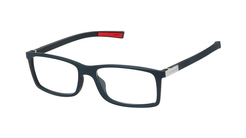 Tag Heuer 0511 Progressive Prescription Eyeglasses, Matte Black Frame - Matte Black/Red Temples Frame, Clear Lens-0511-001PR