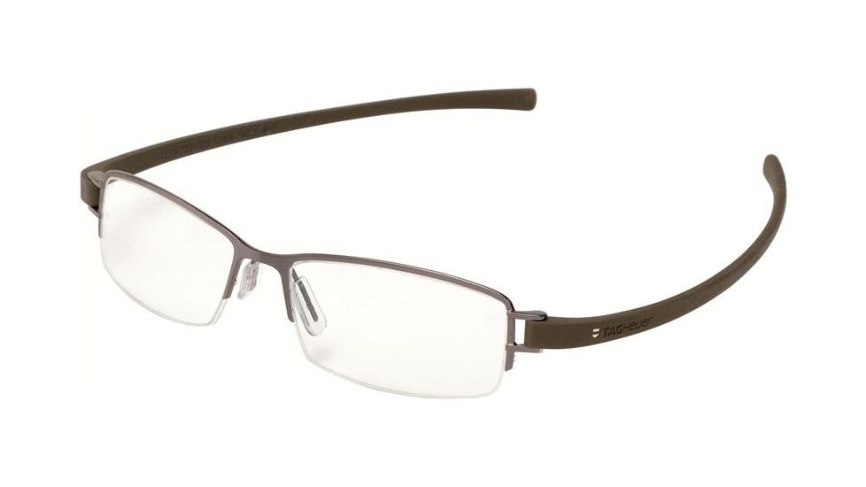 Tag Heuer 7201 Single Vision Prescription Eyeglasses, Chocolate Ceramic Frame - Havana Temples Frame, Clear Lens-7201-005SV