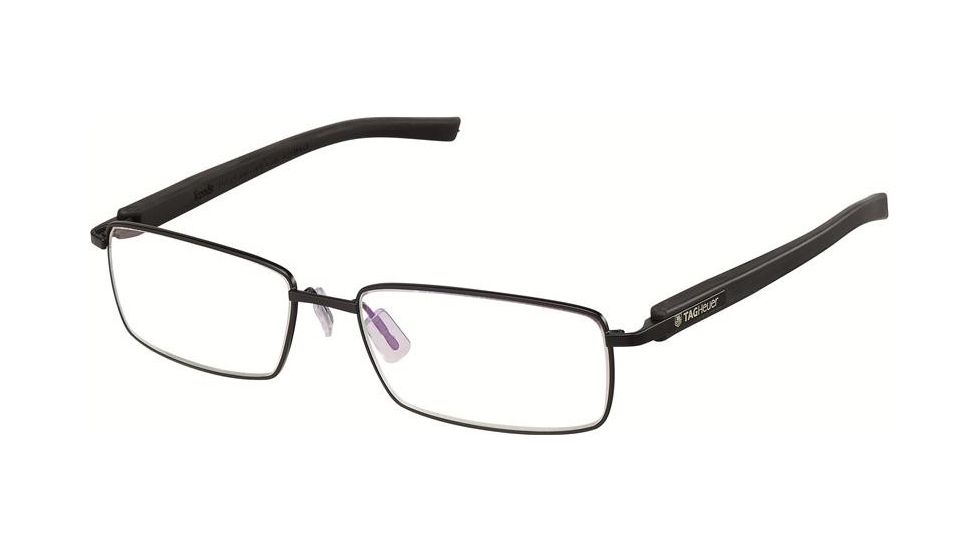 Tag Heuer 8005 Single Vision Prescription Eyeglasses, Black Frame - Black Temples Frame, Clear Lens-8005-001SV