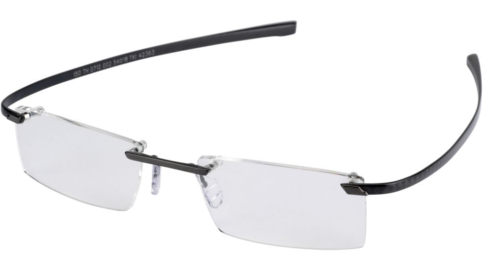 Tag Heuer C-Flex Eyeglasses, Black Ceramic Frame/Carbon Temples, Clear Lens 0712-002