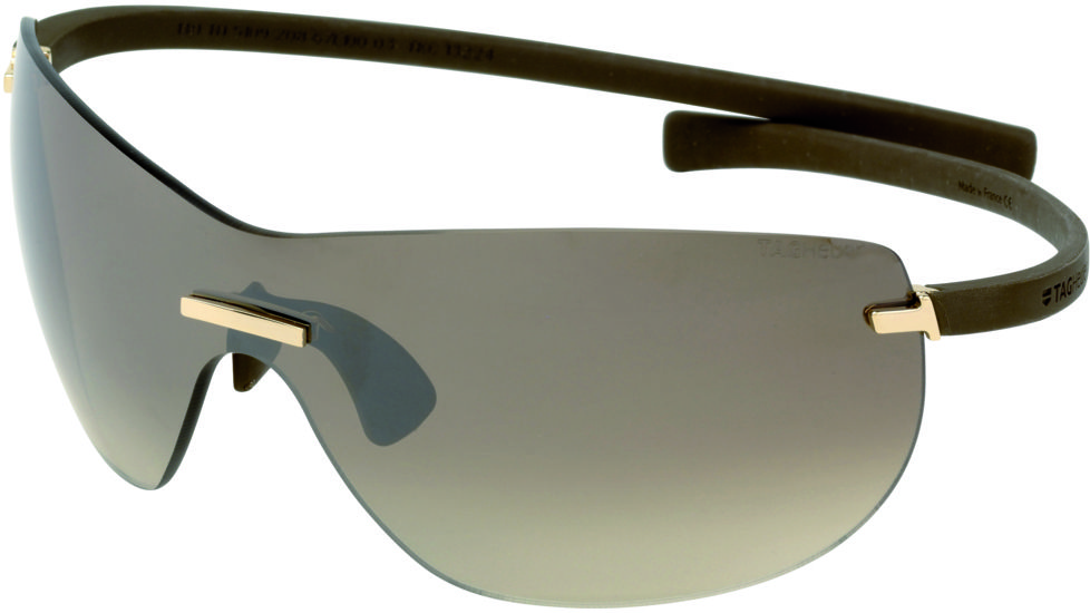 Tag Heuer Rimless Curve Glamour Sunglasses, Gold Frame/Havana Temples, Gradient Brown Outdoor Lens 5109-208