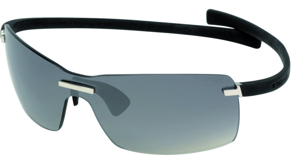 Tag Heuer Rimless Curve Sunglasses, Shiny Palladium Frame/Black Temples, Gradient Grey Outdoor Lens 5106-101