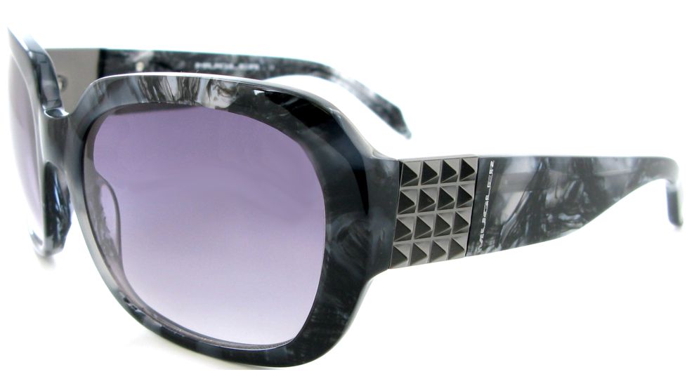 Thierry Mugler Single Vision Prescription Sunglasses 10211 Black-Grey Marble Frame, Women, 57-18-125 10211-C5RX