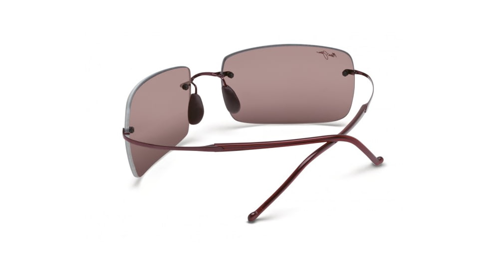 Maui Jim Thousand Peaks Sunglasses w/ Burgundy Frame and Maui Rose Lenses - R517-07, Back View