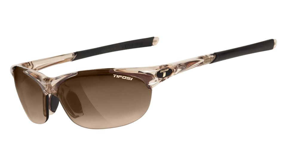 Tifosi Wisp Sunglasses - Crystal Brown Frame, Brown Gradient/AC Red/Clear Lenses 0040104702