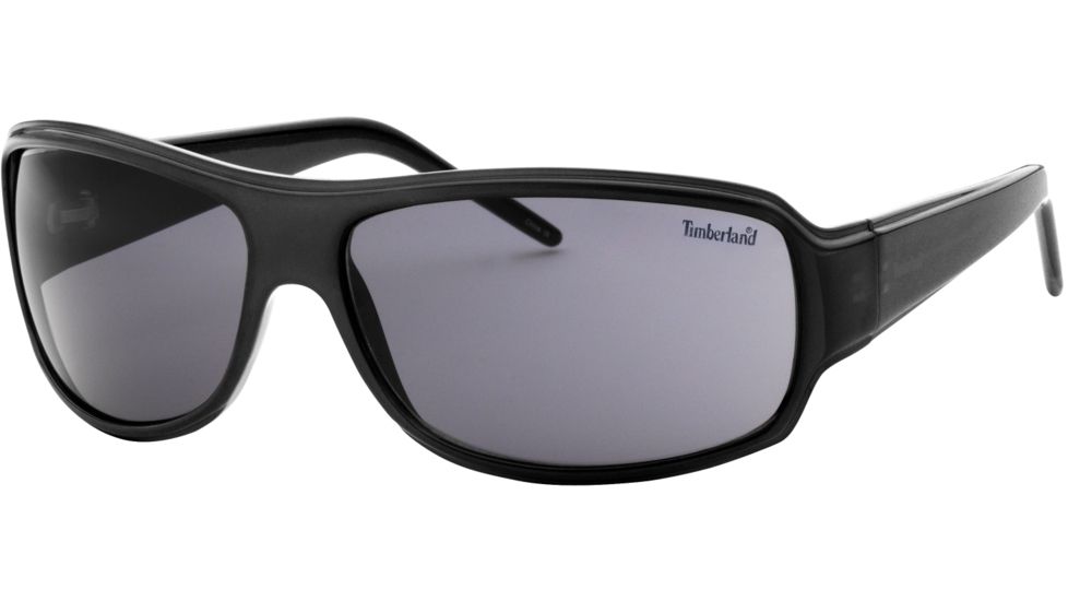 Timberland TB7077 Sunglasses, Shiny Black Frame &amp; Solid Smoke Lens TB70770001A