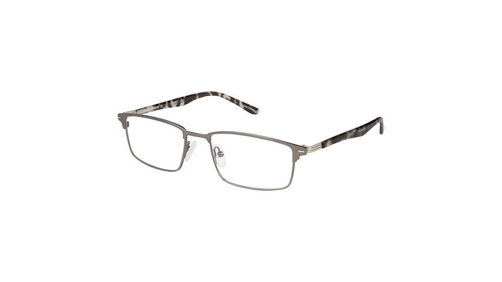 TLG NU019 Single Vision Prescription Eyeglasses - Frame Mt Gun/Gry Tort, Size 53/18mm LYNU01901