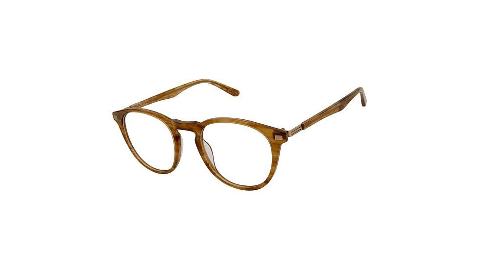 TLG NU026 Progressive Prescription Eyeglasses - Frame BROWN HORN, Size 47/20mm LYNU02602