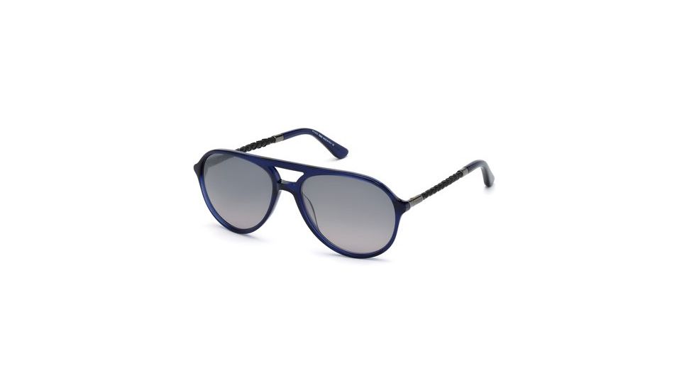 Tod's TO0095 Sunglasses - Shiny Blue Frame Color, Gradient Smoke Lens Color