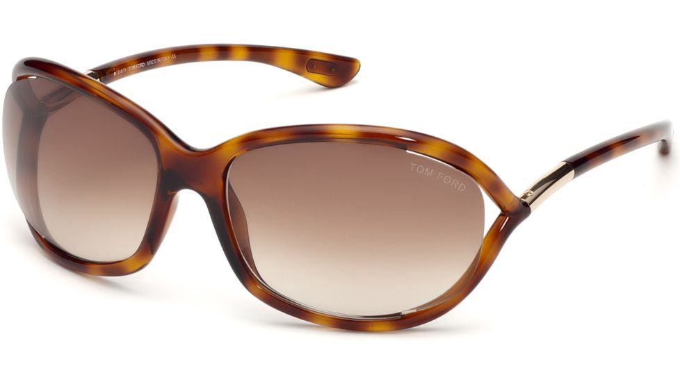 Tom Ford FT0008 Sunglasses - Dark Havana Frame Color, Gradient Brown Lens Color