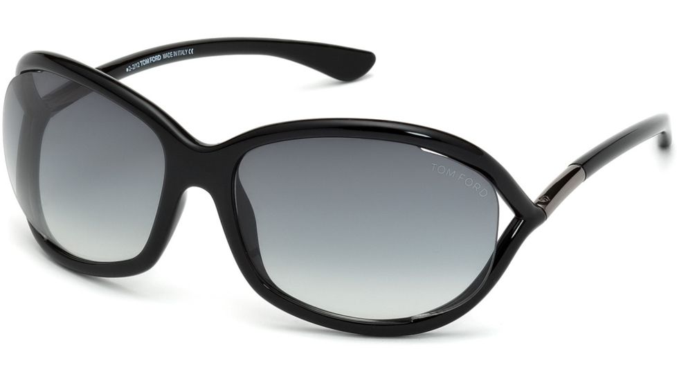 Tom Ford FT0008 Sunglasses - Shiny Black Frame Color, Gradient Smoke Lens Color