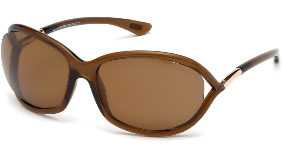 Tom Ford FT0008 Sunglasses - Shiny Dark Brown Frame Color, Brown Polarized Lens Color