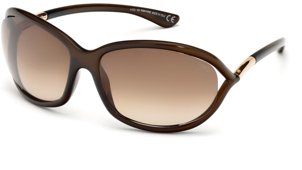 Tom Ford FT0008 Sunglasses - Shiny Dark Brown Frame Color, Gradient Brown Lens Color