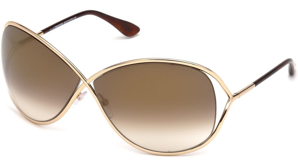 Tom Ford FT0130 Sunglasses - Shiny Rose Gold Frame Color, Brown Mirror Lens Color