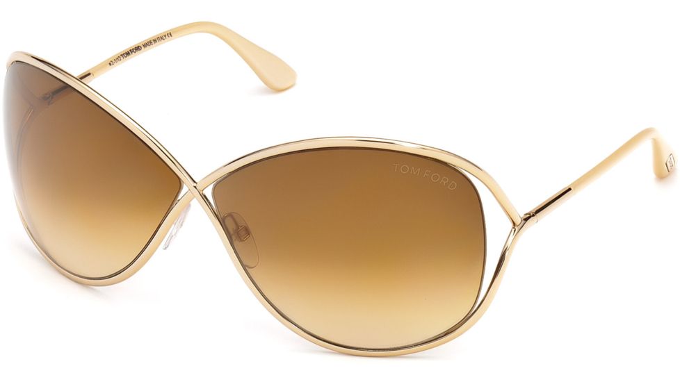 Tom Ford FT0130 Sunglasses - Shiny Rose Gold Frame Color, Gradient Brown Lens Color