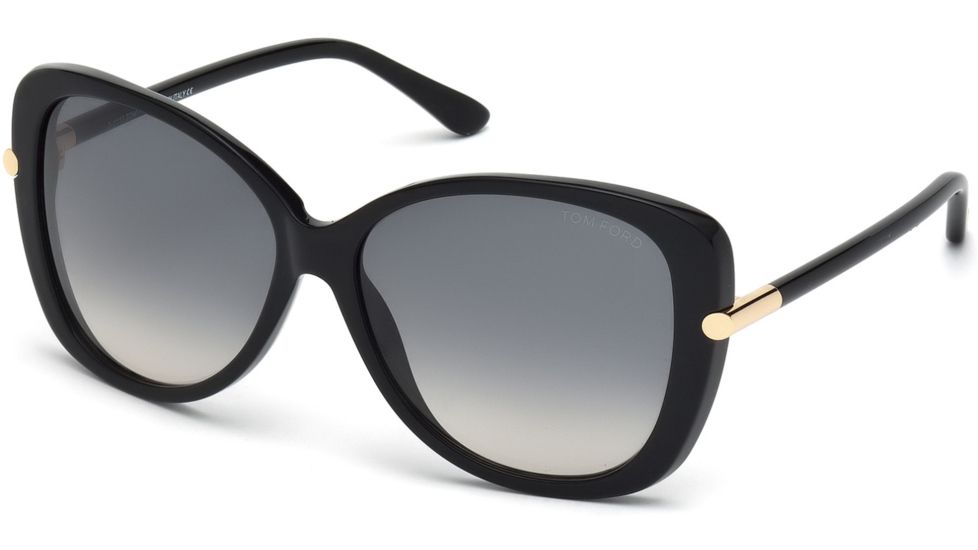 Tom Ford FT0324 Sunglasses - Shiny Black Frame Color, Gradient Smoke Lens Color