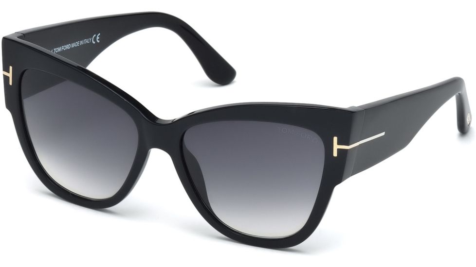 Tom Ford FT0371 Sunglasses - Shiny Black Frame Color, Gradient Smoke Lens Color