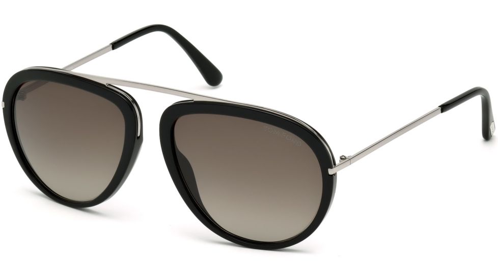 Tom Ford FT0452 Sunglasses - Shiny Black Frame Color, Gradient Roviex Lens Color