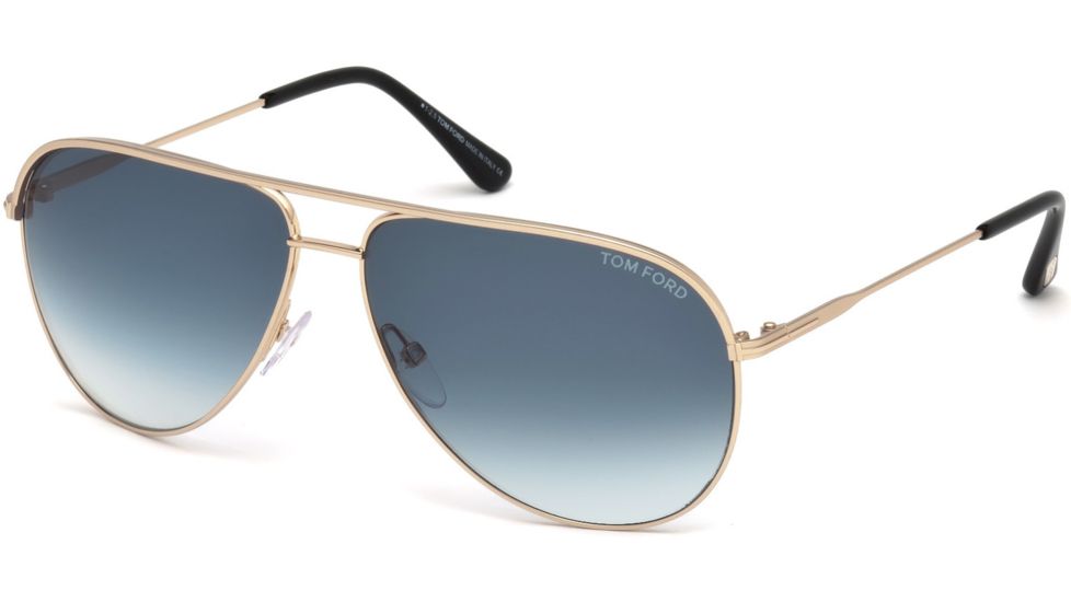 Tom Ford FT0466 Sunglasses - Matte Rose Gold Frame Color, Gradient Green Lens Color