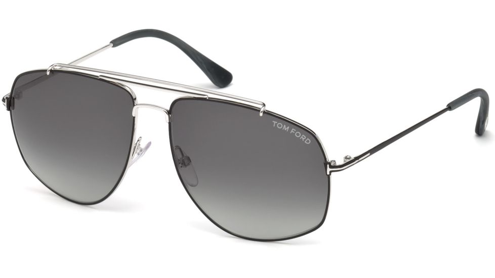 Tom Ford FT0496 Sunglasses - Shiny Rhodium Frame Color, Smoke Lens Color