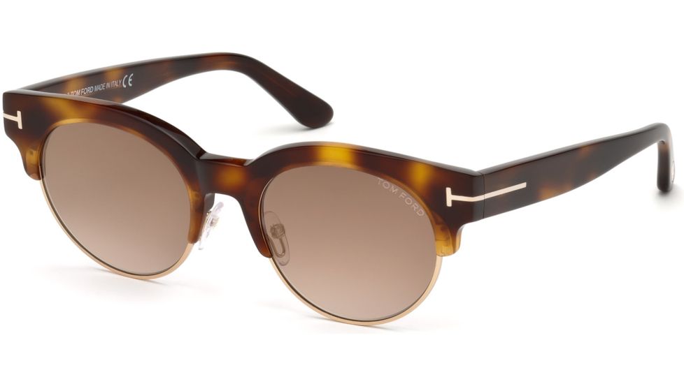 Tom Ford FT0598 Sunglasses - Blonde Havana Frame Color, Brown Mirror Lens Color