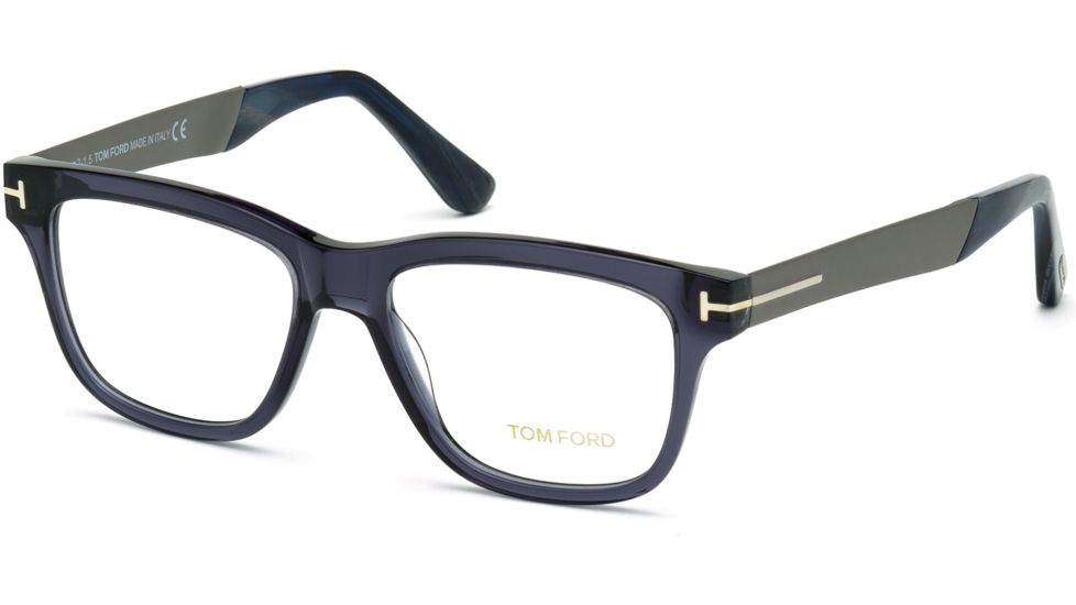 Tom Ford FT5372 Eyeglass Frames - Shiny Blue Frame Color