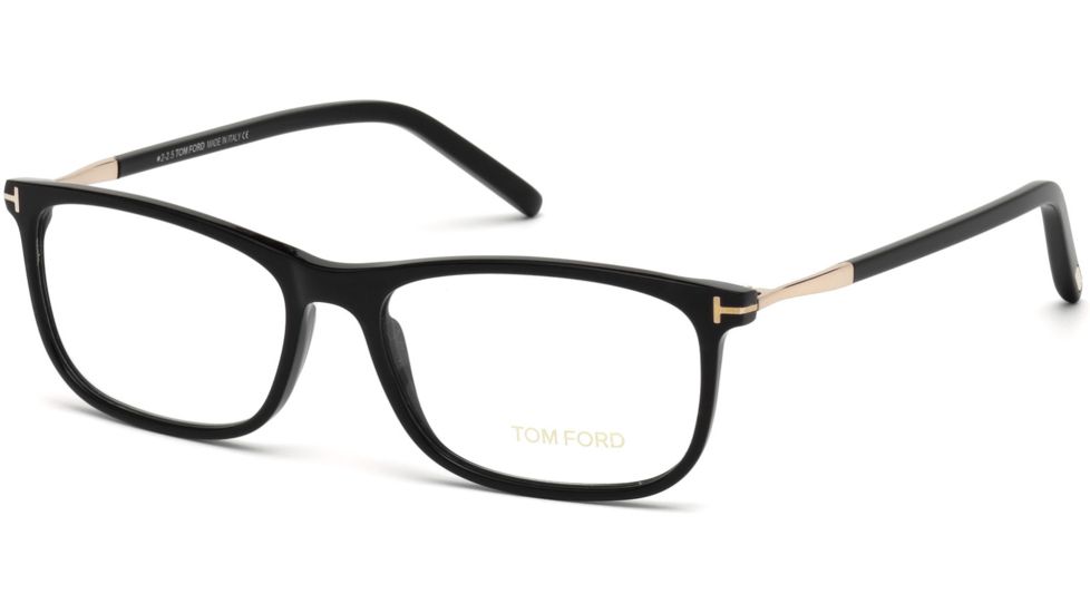 Tom Ford FT5398 Eyeglass Frames - Shiny Black Frame Color, Shiny Black Lens Color