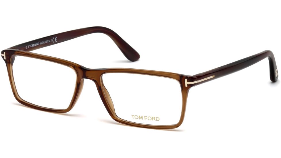 Tom Ford FT5408 Eyeglass Frames - Shiny Dark Green Frame Color, Shiny Dark Green Lens Color