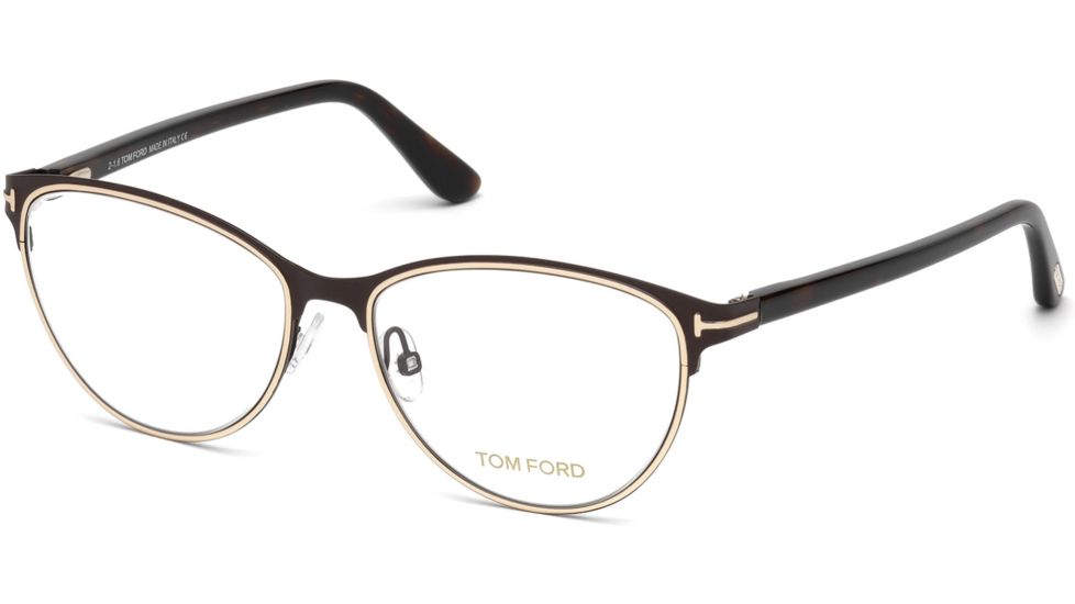 Tom Ford FT5420 Eyeglass Frames - Matte Dark Brown Frame Color, Matte Dark Brown Lens Color