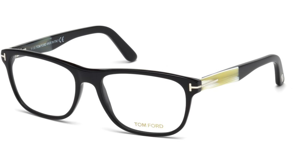 Tom Ford FT5430 Eyeglass Frames - Shiny Black Frame Color, Shiny Black Lens Color