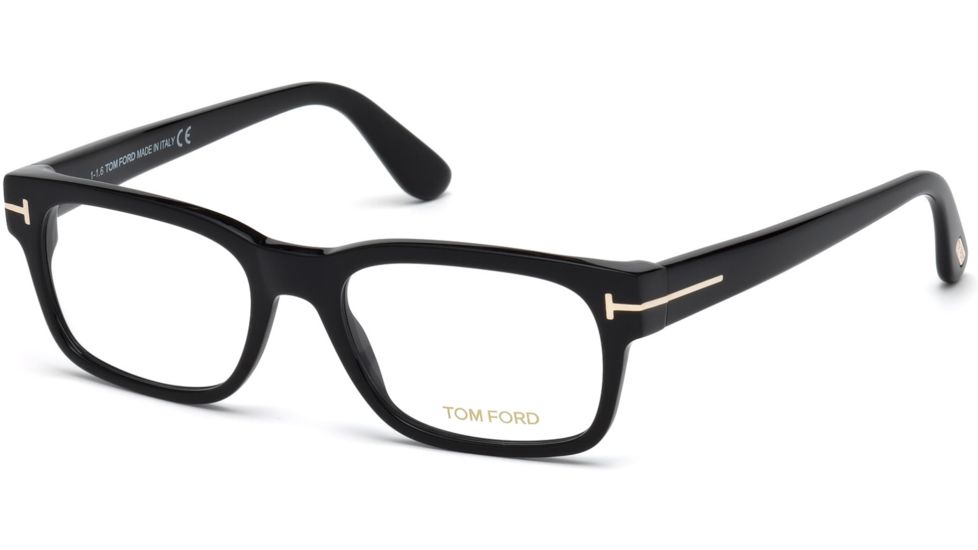 Tom Ford FT5432 Eyeglass Frames - Shiny Black Frame Color, Shiny Black Lens Color