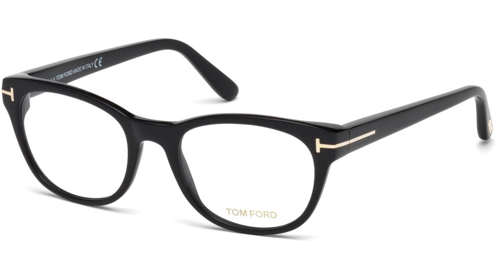 Tom Ford FT5433 Eyeglass Frames - Shiny Black Frame Color, Shiny Black Lens Color