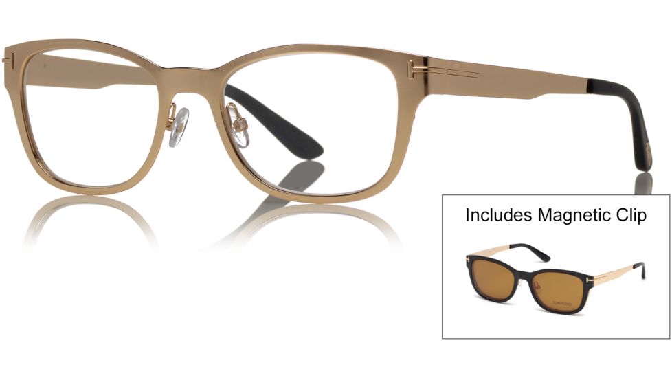 Tom Ford FT5474 Eyeglass Frames - Gold Frame Color, Brown Lens Color