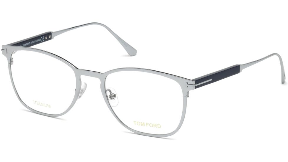 Tom Ford FT5483 Eyeglass Frames - Shiny Rhodium Frame Color