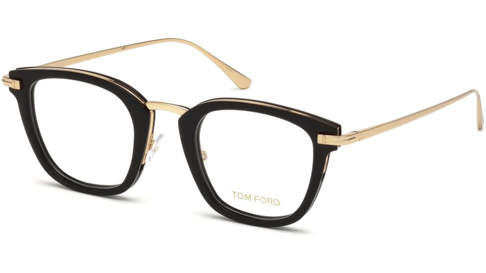 Tom Ford FT5496 Eyeglass Frames - Shiny Black Frame Color, Shiny Black Lens Color