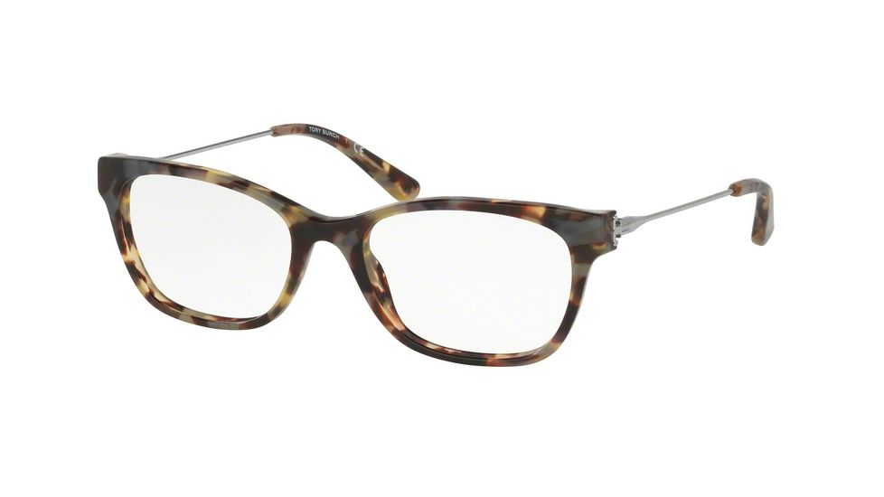 Tory Burch TY2063 Single Vision Prescription Eyeglasses 1559-51 - Porchini Tort/silver Frame