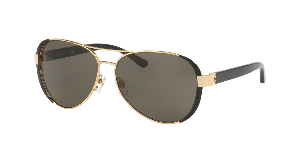 Tory Burch TY6052 Single Vision Prescription Sunglasses TY6052-31333-60 - Lens Diameter 60 mm, Frame Color Gold / Black