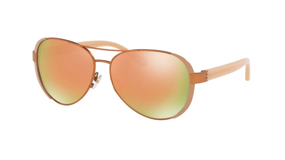 Tory Burch TY6052 Single Vision Prescription Sunglasses TY6052-3202R5-60 - Lens Diameter 60 mm, Frame Color Rose Gold/blush
