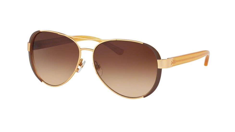 Tory Burch TY6052 Single Vision Prescription Sunglasses TY6052-320313-60 - Lens Diameter 60 mm, Frame Color Gold/coconut