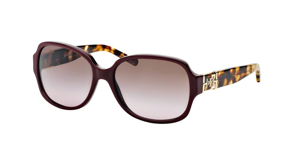 Tory Burch TY7073 Sunglasses 133214-57 - Bordeaux/spotty Tortoise Frame, Brown Rose Gradient Lenses