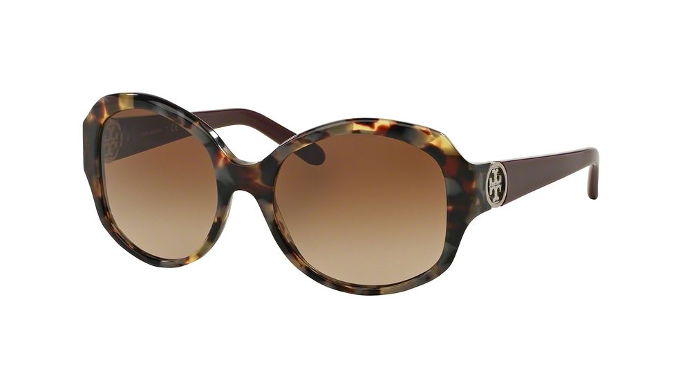 Tory Burch TY7085A Sunglasses 147613-55 - Porchini Tort/bordeaux Frame, Brown Gradient Lenses