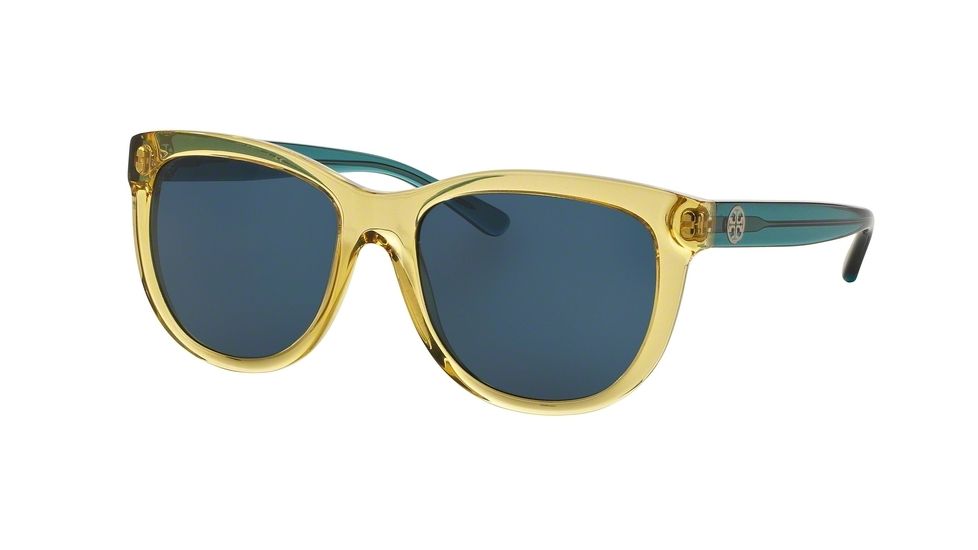 Tory Burch TY7091A Progressive Prescription Sunglasses TY7091A-154780-55 - Lens Diameter 55 mm, Frame Color Crystl Marigold Trns/crys Blue
