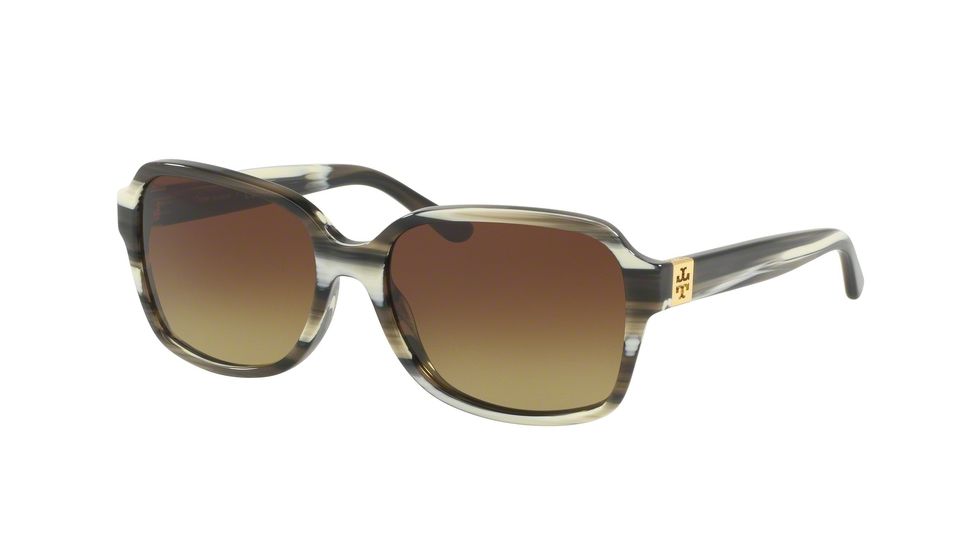 Tory Burch TY7098 Sunglasses 105013-55 - Olive Horn Frame, Olive Brown Gradient Lenses